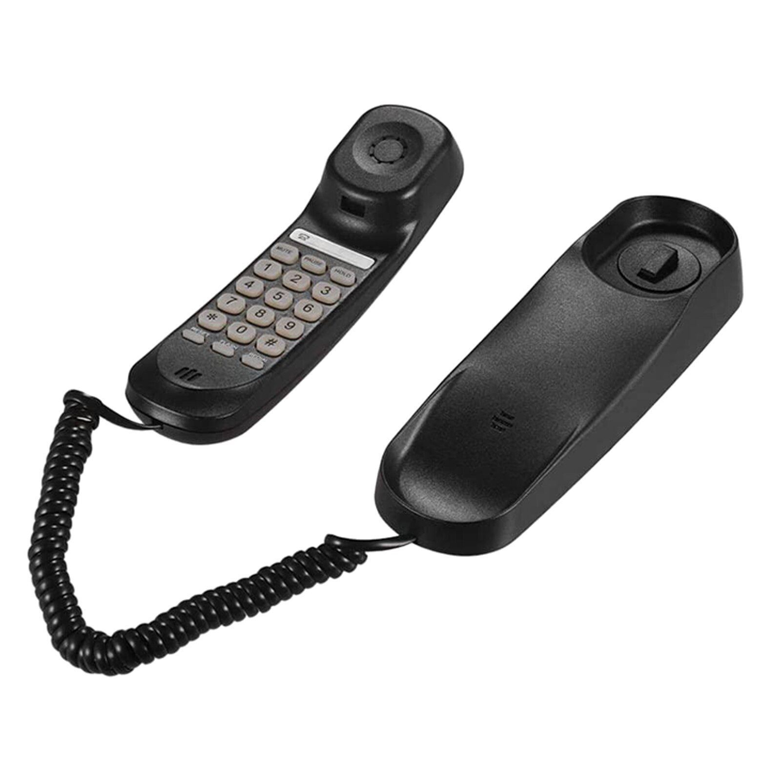 Mini telefone fixo fixado na parede telefone fixo telefone fixo com fio telefone fixo para o hotel da casa do negócio do escritório: Black