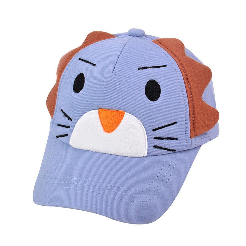Dessin animé Lion enfants casquettes de Baseball broderie bébé fille garçon chapeau réglable été enfants chapeau de soleil enfant en bas âge casquette Bonnet: blue