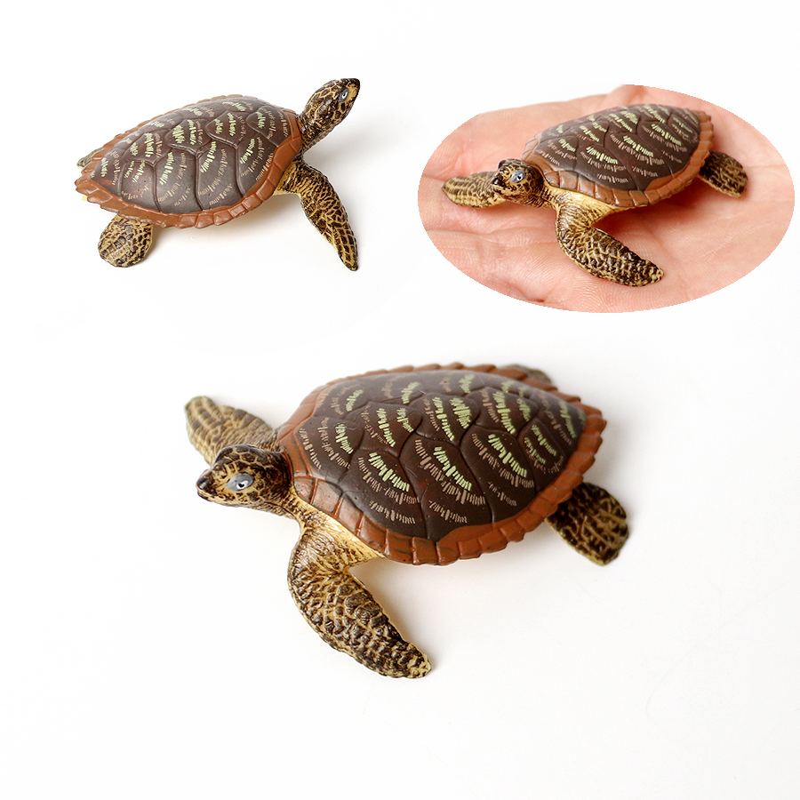 Realistische Plastic Zeeschildpad Levensechte Schildpadden Oceaan Dier Kleine Schildpad Beeldjes Voor Party Favor Decoratie Educatief Speelgoed