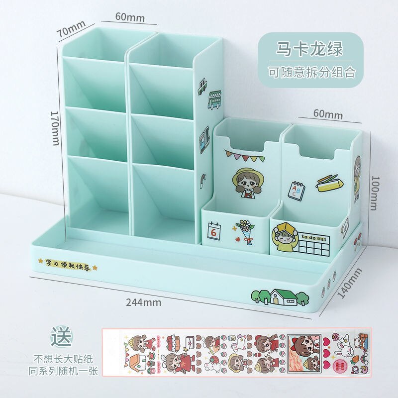 Pen holder Desk Organizer pencil holder Organizers For Desktop Stand Pens Office Accessories school Stationery Storage holders: Macaron Green