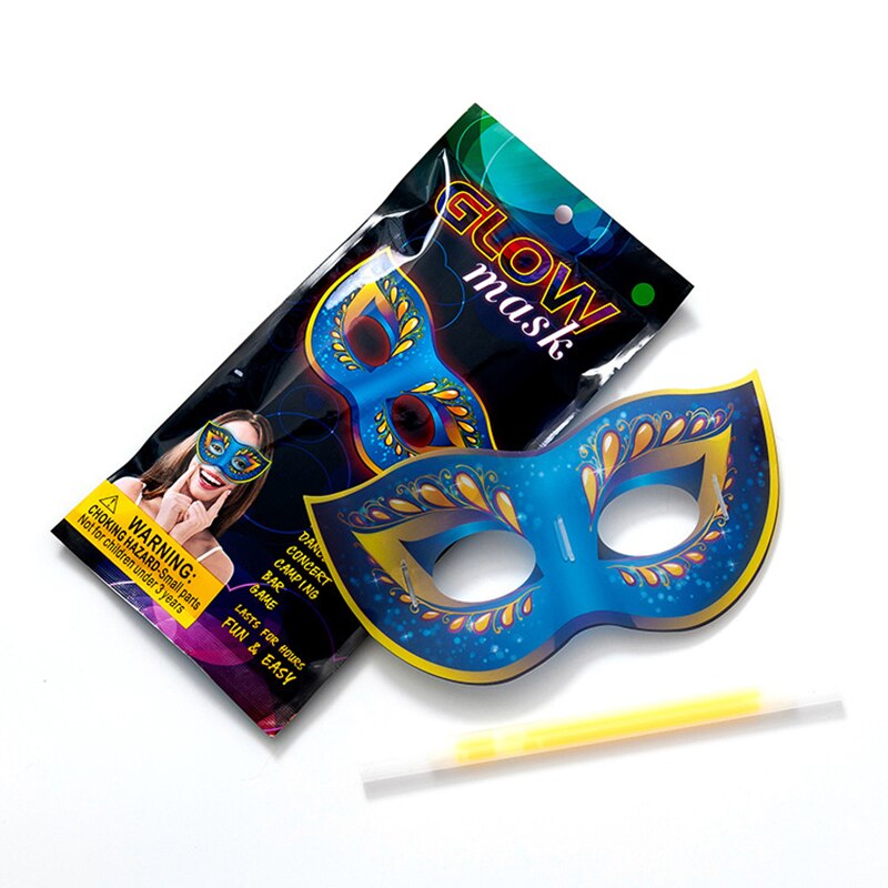 Glow Stick DIY Glowing Blue Eye Mask Prom Night Glow Mask Party Makeup Party Masquerade Christmas Halloween Toys