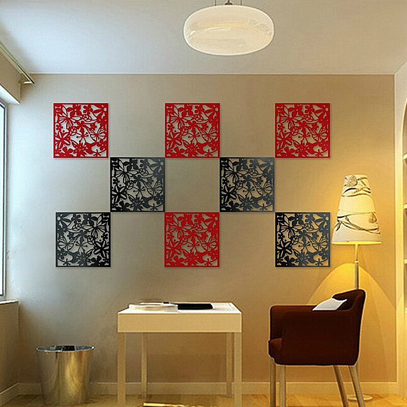Écran suspendu creux 40*40cm, diviseur de pièce, décoration de maison, autocollants muraux, rideau creux, séparation papillon fleur