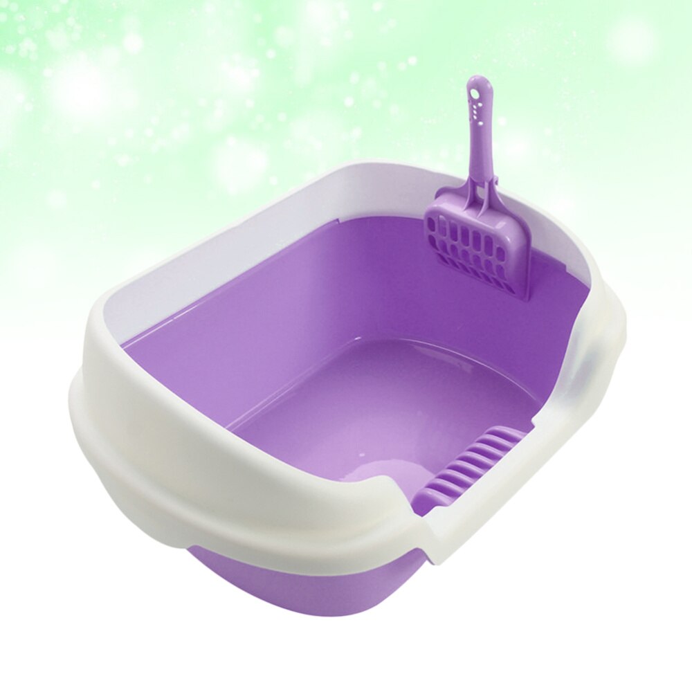 Semi-gesloten Kattenbak Praktische Kat Cleaning Bad Wastafel Kattenbak (Roze, Grootte): Purple