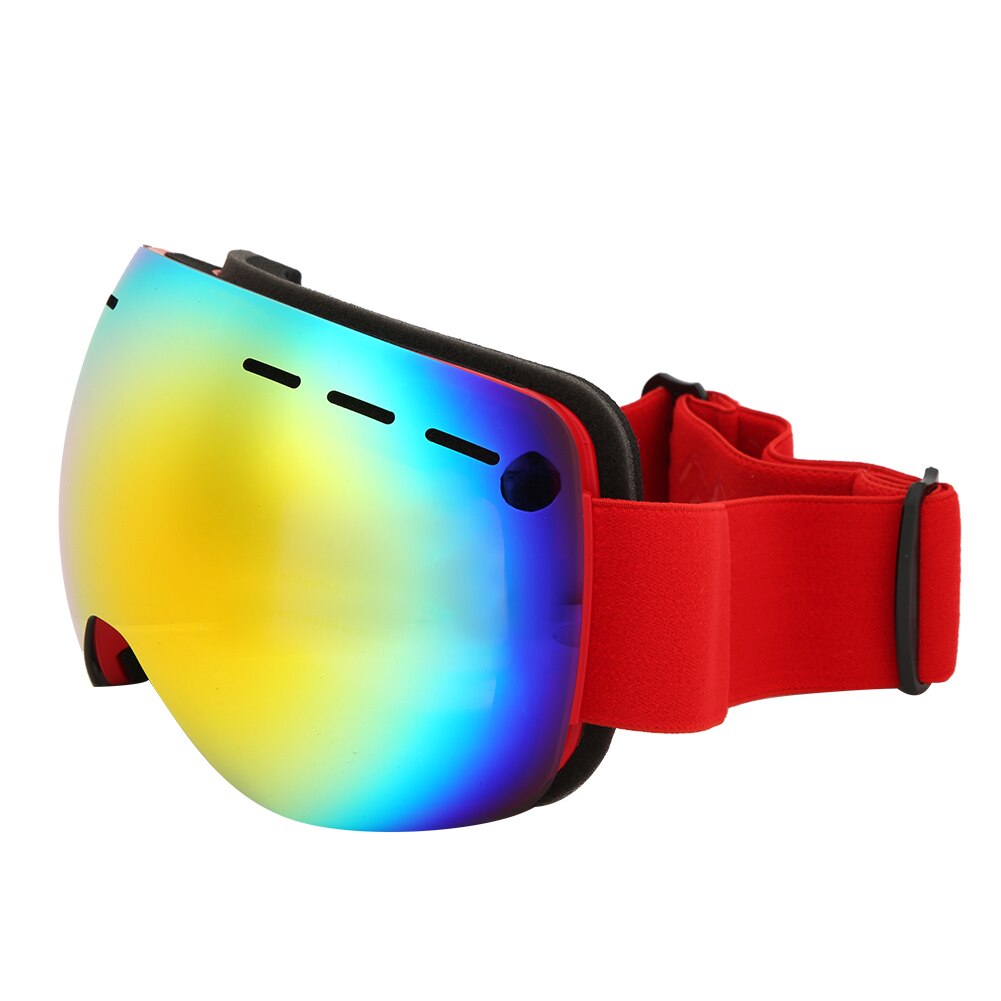 Vuxna unisex utomhus dubbla lager anti-imma skidglasögon bred synvinkel anti-vindskydd klätterglasögon: Röd