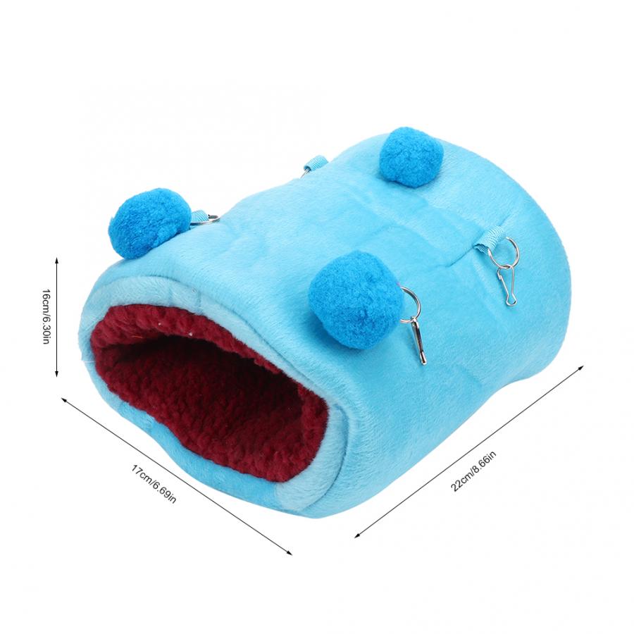 Tyk mini flannelette kæledyr hamster varm hængekøje hængende sove rede hus gynge seng til egern pindsvin hamster: Blå