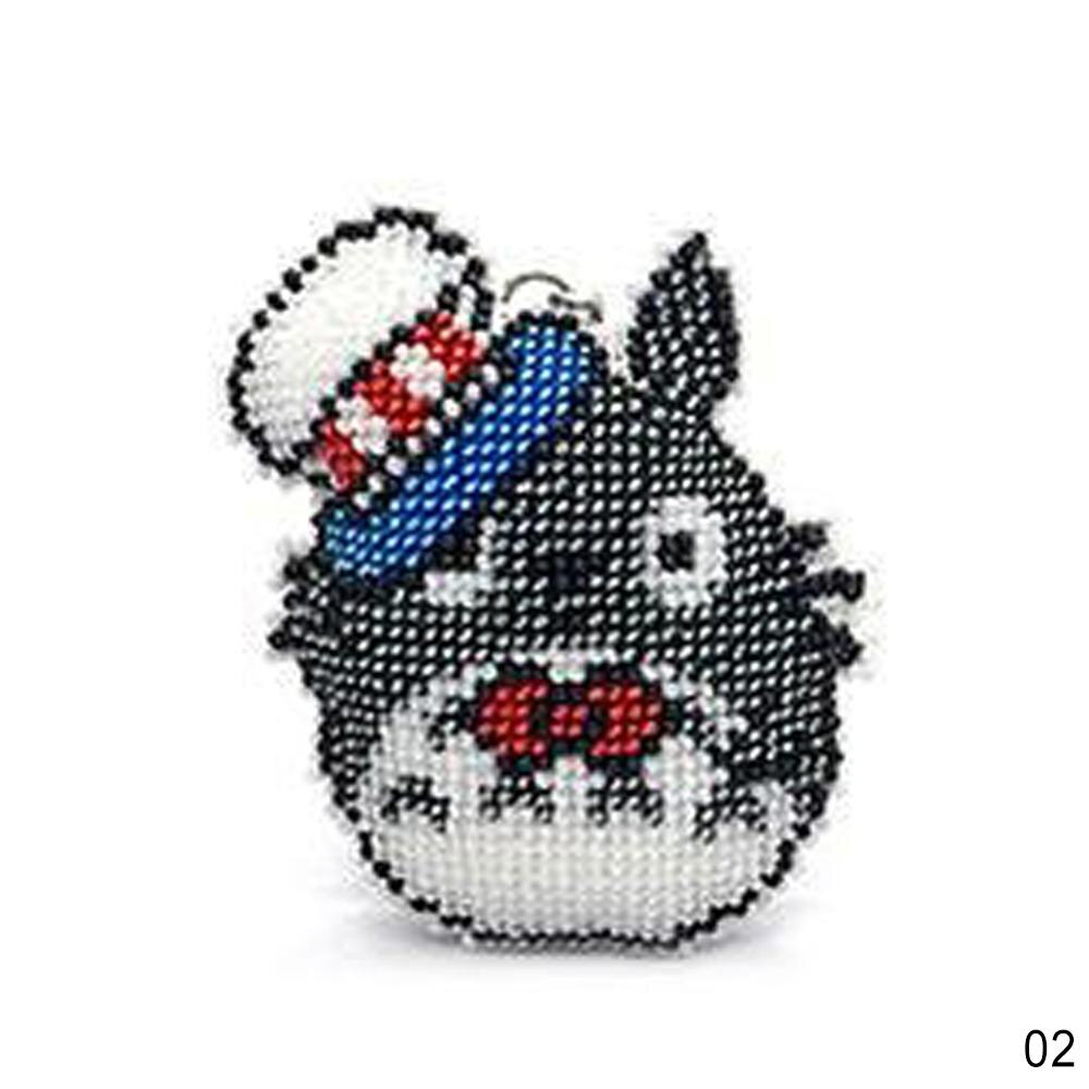 Diy pärlbroderi startpaket nyckelkedja kit lucky leaf star nyckelring hantverk handarbete korsstygn pärla broderi: Totoro 02