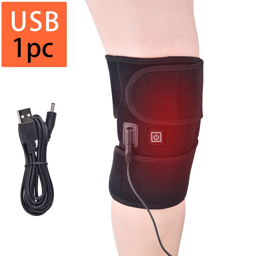 Agdoad Artritis Knie Brace Infrarood Verwarming Therapie Kneepad Voor Verlichten Kniegewricht Pijn Knie Revalidatie: 1pc USB Cable