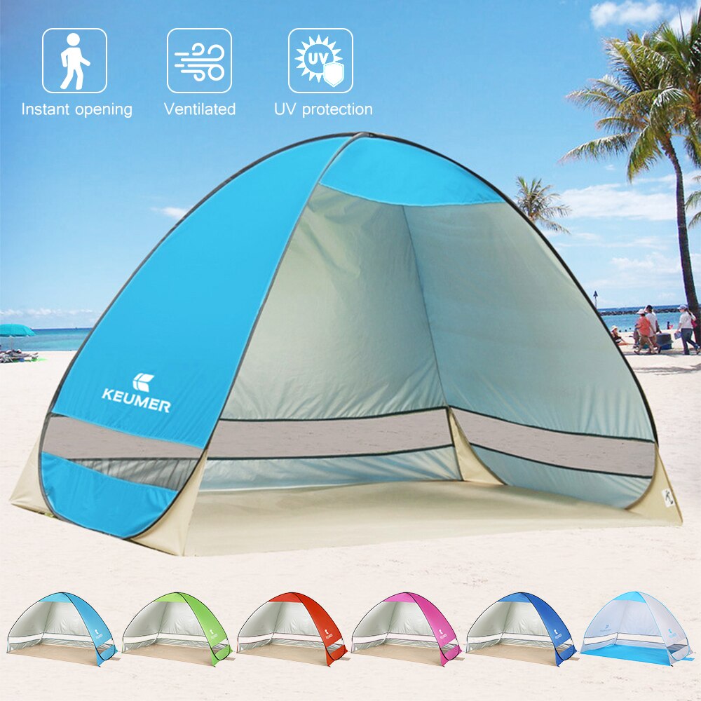KEUMER 2x1.2x1.3m tenda da campeggio esterna pop-su automatica viaggi anti UV riparo per il suola Cabana pesca escursionismo picnic tenda da spiaggia