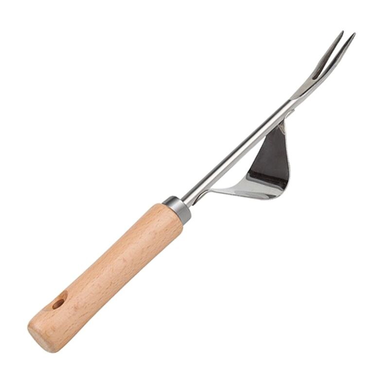 Manual Weeder Fork Metal Hand Garden Wood Handle Digging Puller Weeding Tool Garden Transplanting Digging Tools