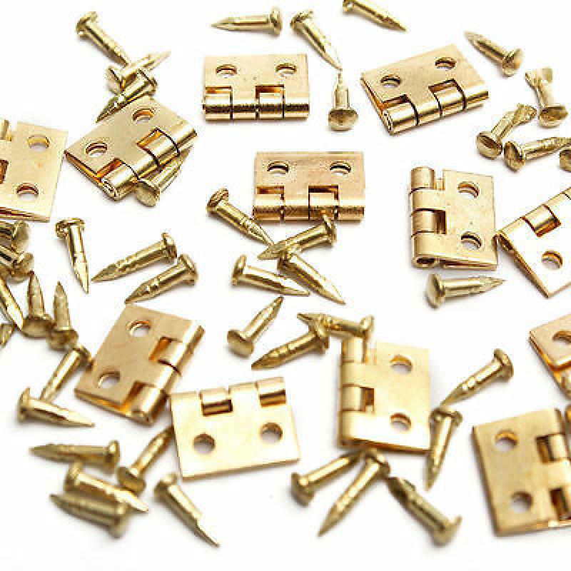 10 Stück Metallscharnier für Haus Miniatur Schrank Möbelbeschlag Home Hardware Mini verlängert Antik Messing Bronze Schmuck: WHITE