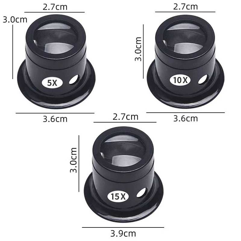 1Set 5X 10X 15X 20X Vergrootglas Clip op Vergrootglas Horlogemaker Sieraden Horloge Reparatie Tools Vergrootglas kit Service tool