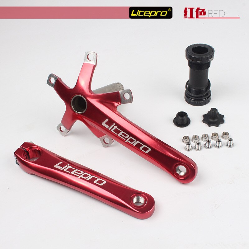 LP Litepro Folding Bike Crank Road Bicycle Intergrated Hollow BCD 130mm With Bottom Brackets