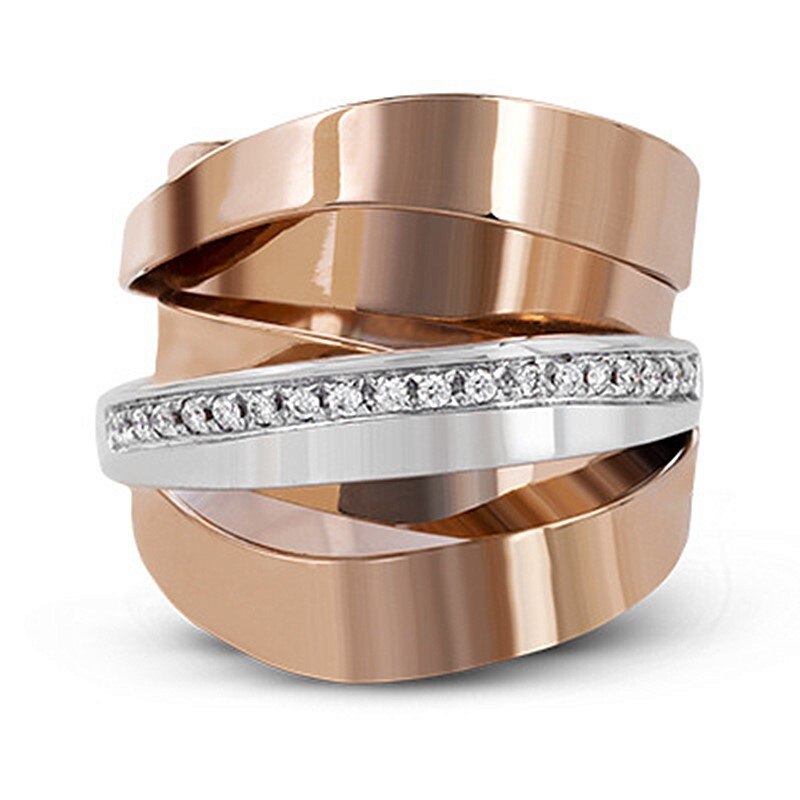 Rose Gold Schmuck Ringe Für Frauen Jahrgang Engagement Ring Damen Unregelmäßigkeit Finger Ringe Femme Party Ring Einfache