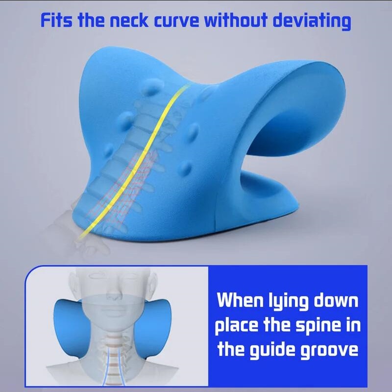 Neck Shoulder Stretcher Relaxer Cervical Chiropractic Traction Device Pillow For Side Back Stomach Sleeper Remedial Pillows