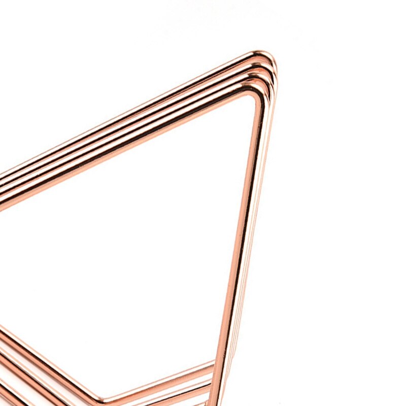 2PCS Rose Gold Mail Sorter Wire File Organizer Mail Sorter Desk Organizer, 3 Slot Diamond Shape Magazine File Holder