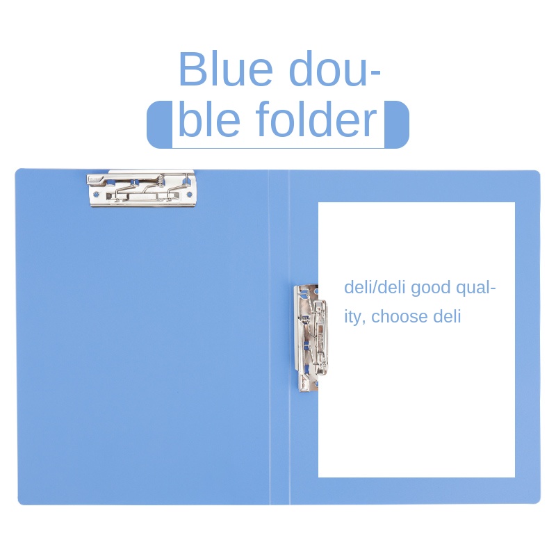 Dossier longueur pince pince plaques A4 dossier trombone bureau classé fort papier dossier étudiant Double pince: 5342Blue