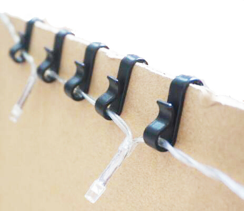 50 Mini Gutter Hooks Clip Hanging Birthday Party Led Lights House Garage Office