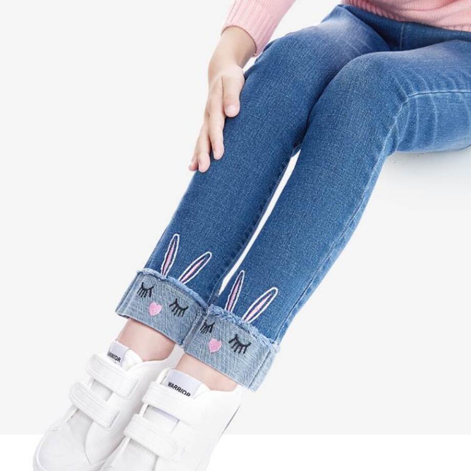 Jean imprimé pour fille, pantalon pour bébé, enfants de 3 4 5 6 7 8 9 10 ans, printemps automne: picture A / 9T