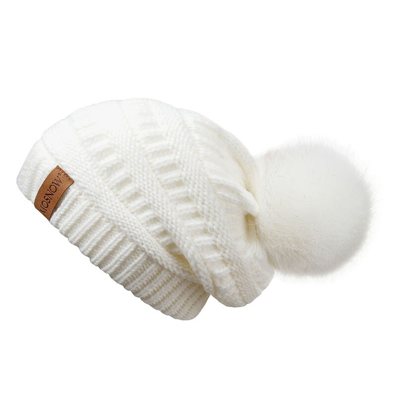 Vinterhue kvinde hue pompon pels pompon hatte skullies afslappet damekasket strikket hue pigehue hunhat