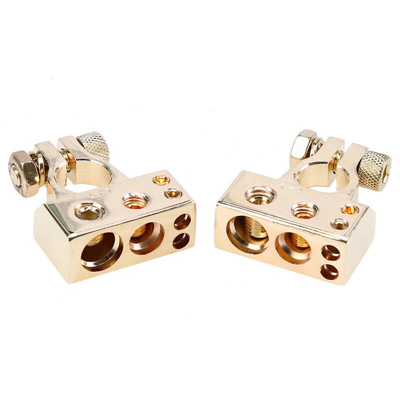 Car Battery Terminal Clamp Connector With Cover Positive+Negative Accessories