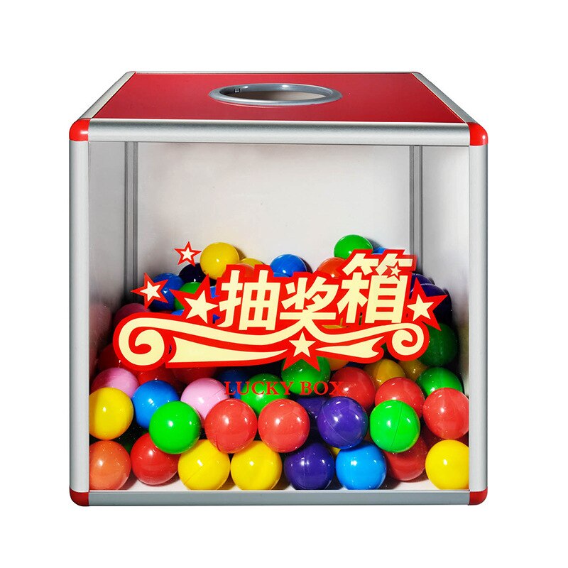 B8075 lottery box custom 25cm small red detachable transparent lottery box for promotional activities