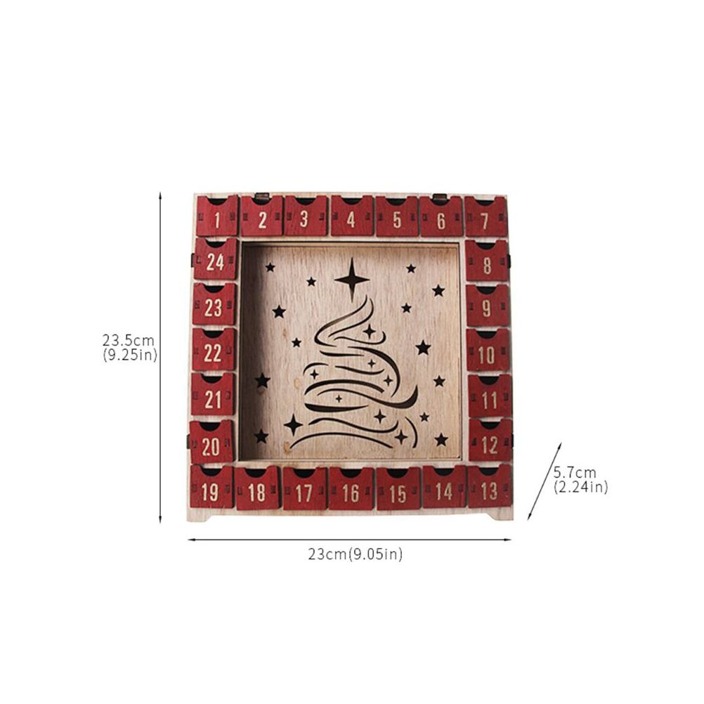 1pc Countdown Calendar Xmas Square Shaped Advent Calendar for Xmas