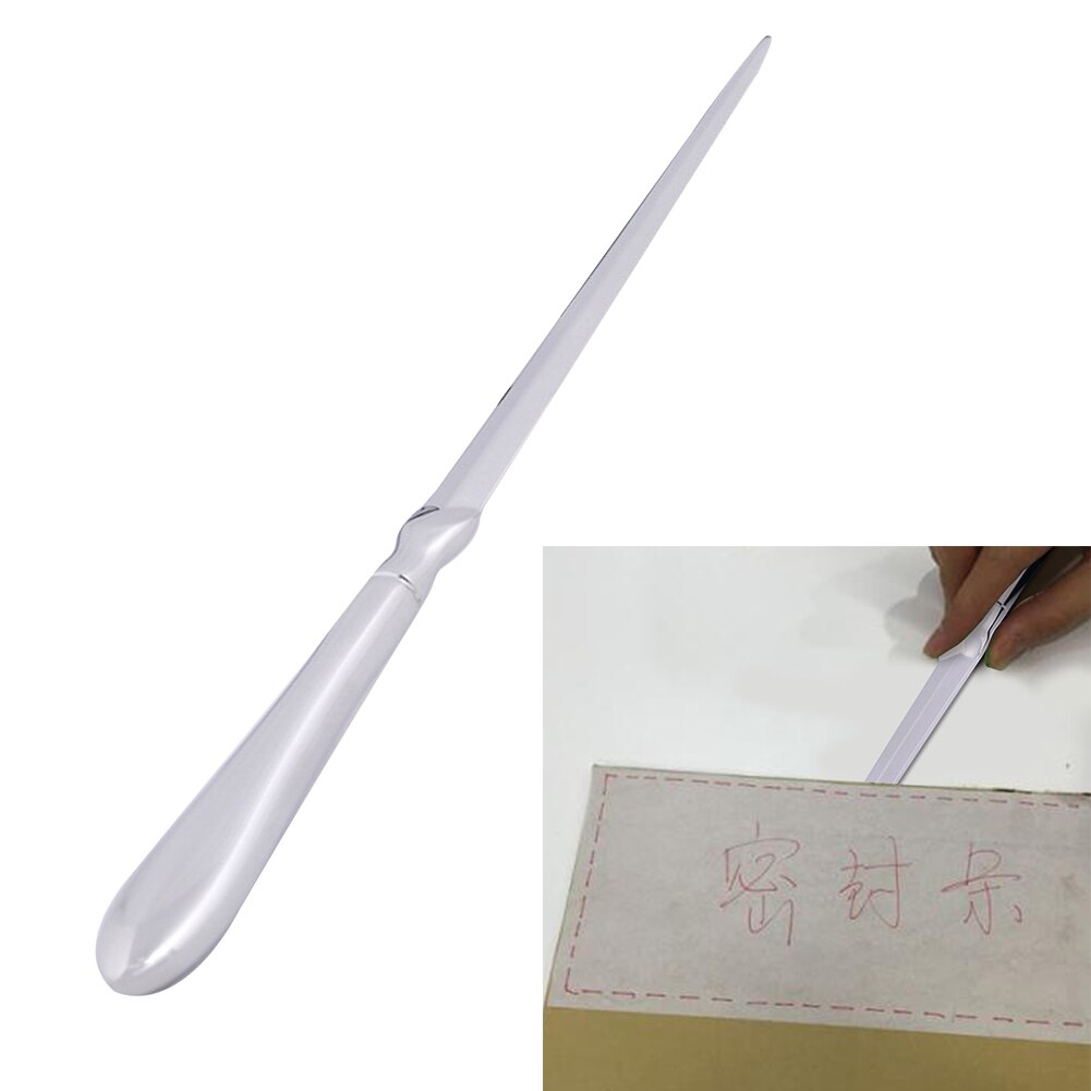 Silver Solid Lightweight Stainless Steel Slitter Hand Envelope Practical Office Letter Opener  Universal School Cutter