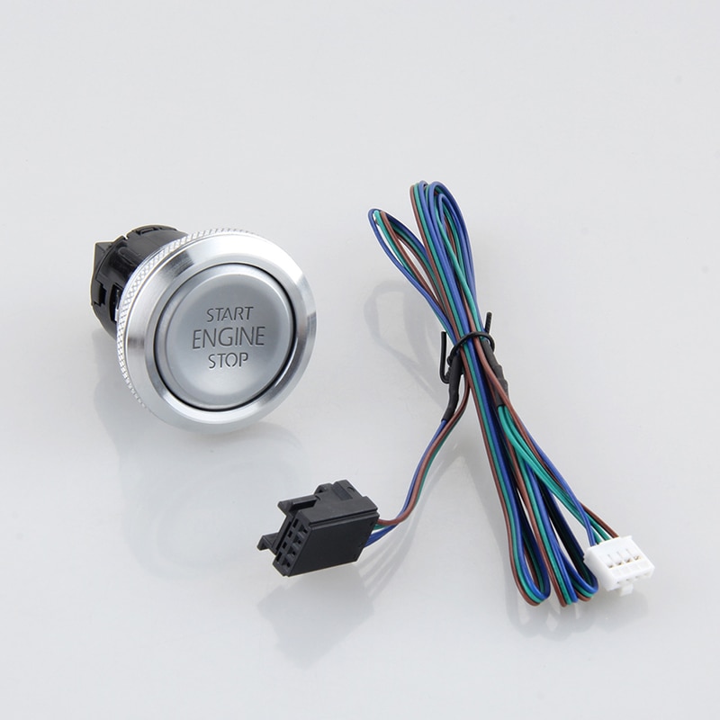 EASYGUARD Replacement push start stop button for ec002 series silver P3 style, red light