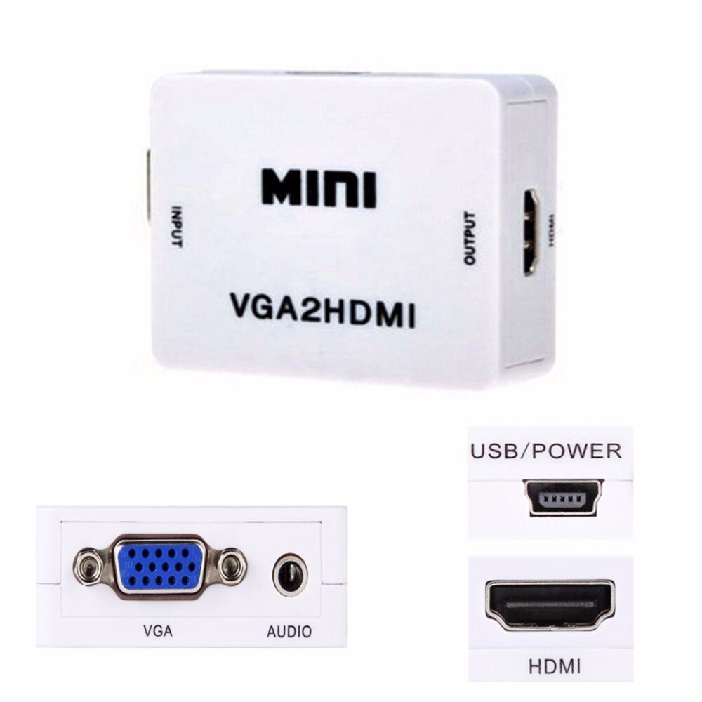Hdmi-Compatibel 1080P Adapter Connector Voor Projector Pc Laptop Met HDMI2VGA Converter Mini Vga Naar Hdmi-Compatibel converter