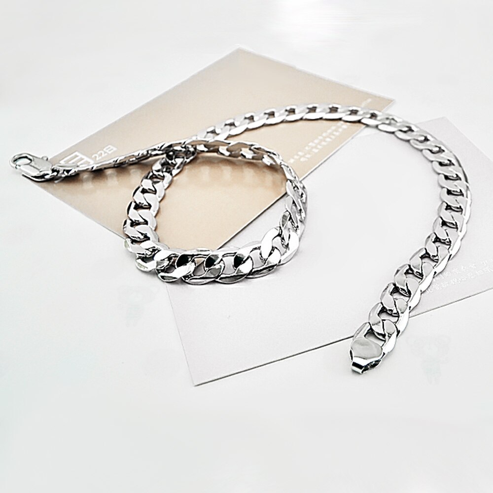 Mannen Originele Zilveren Ketting Klassieke 925 Sterling Zilveren Ketting 12 Mm Cubaanse Ketting Hip Hop Stijl partij Sieraden