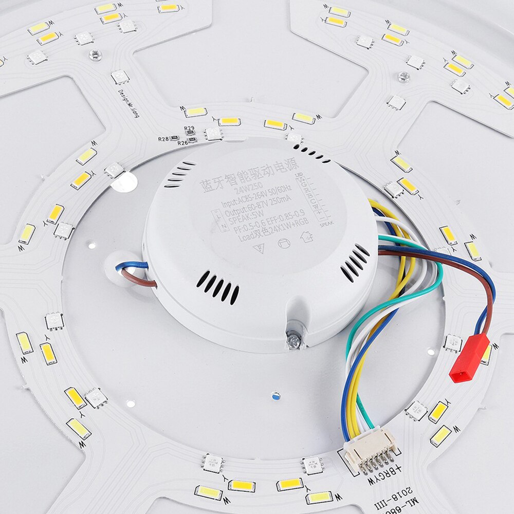 Muziek led plafondlamp met sterrenhemel rgb inbouw ronde muziek met bluetooth dimbaar kleurveranderend licht