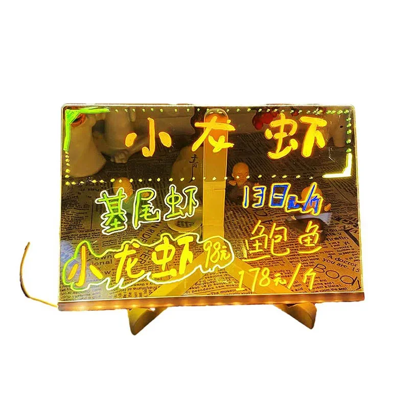 Löschbare, transparente, leuchtende Schreibtafel aus Acryl, LED-Leuchtstofftafel, Handschrifttafel, grenzüberschreitend