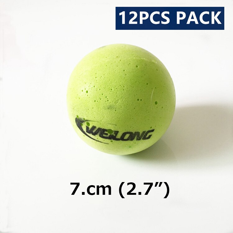 Pelota de espuma de tenis de 7cm y 9cm para niños, pelota de entrenamiento elástico, suave, verde, rosa y amarillo: 7cm 12pcs green