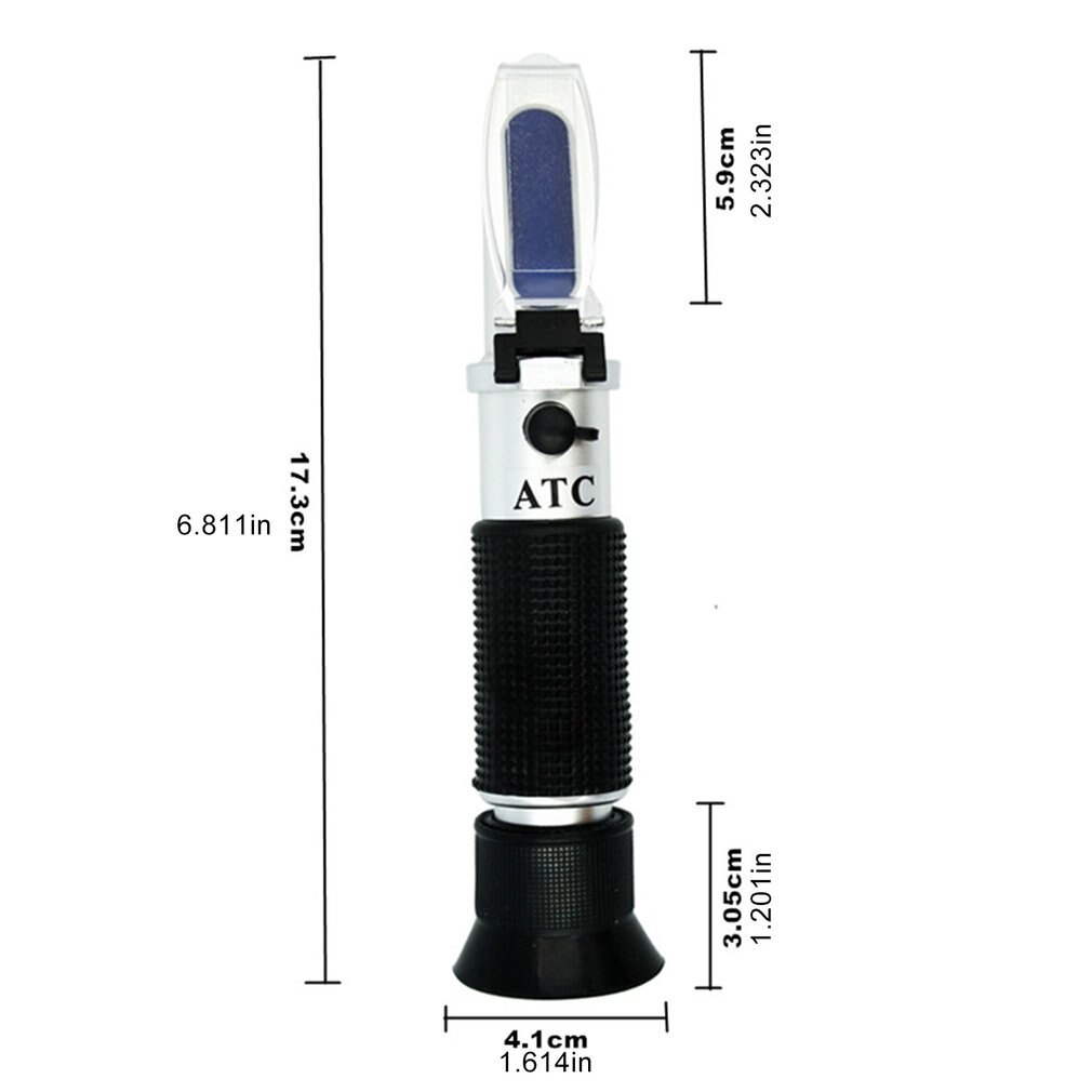 Fruit sugar handheld Refractometer Automatic Temperature Compensation / Brix 0-32% Sugar concentration / Black-Silver