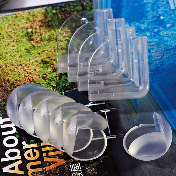 2 protectores de esquina de la Mesa de cristal con forma en ángulo de goma sólida para escritorio y esquinas de seguridad para bebé