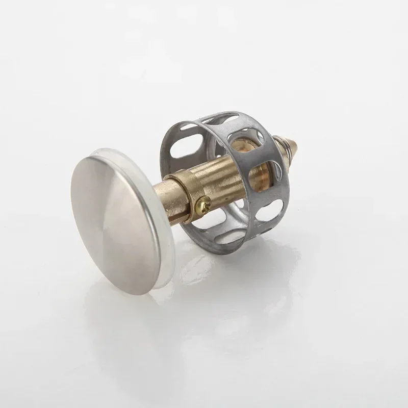 Universal Metal Bathtub Strainer Plug with Pop-up Drainer Waste Stopper Basin Drains Hair Catcher - Bathroom Accessory