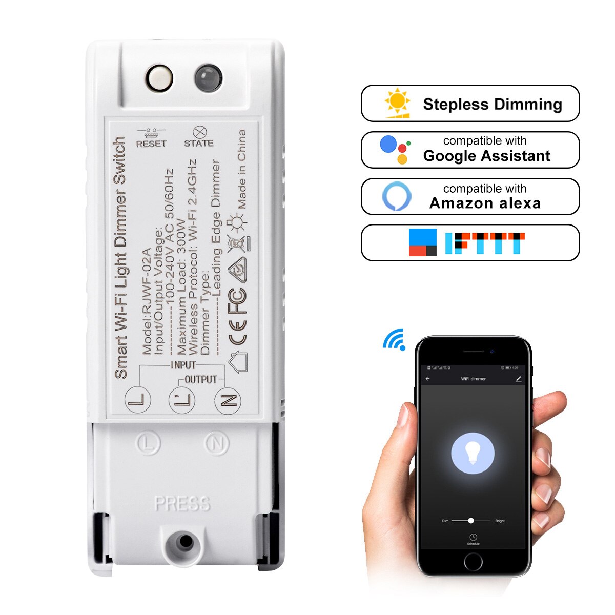 Smart Diy Dimmer Module Light Switch Wireless Controller Home Automation And Voice Control Wifi Dimmer Switch 110-240V