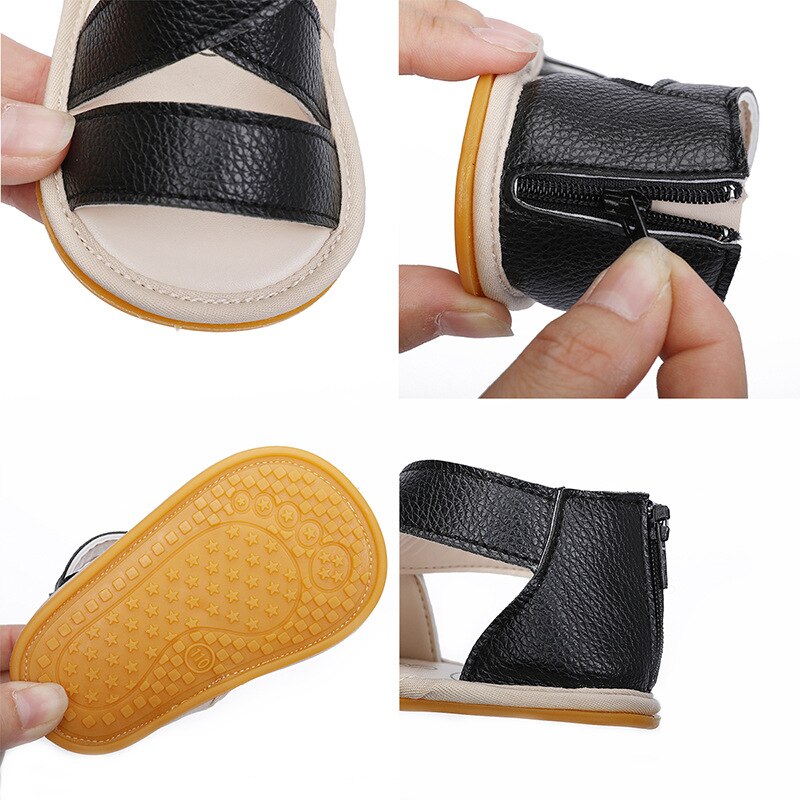 Summer Unisex Baby Sandals Toddler PU Non-slip Shoes Breathable Soft-soled Kids Soft Sole First Walkers Casual Shoes 0-18M