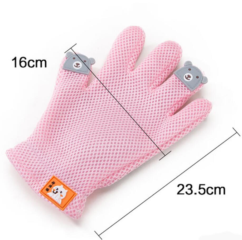 Kat Hond Grooming Borstel Kam Pet Grooming Handschoen Hair Remover Borstels Bad Deshedding Massage Handschoenen voor Pet Accessoires Supply: pink