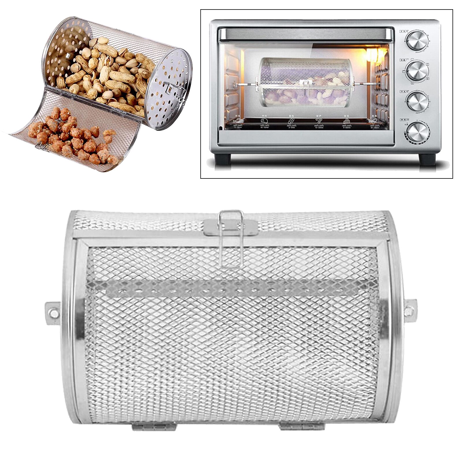 Gril de rôtissoire Durable tambour four panier four rôti cuisson rotatif intérieur