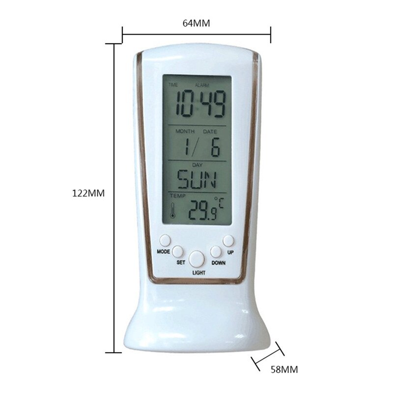 1pcs Alarm Clock Cordless Clock Digital Clock Student Mini Led Desk Mute With Backlight Large Display Time Temperature Date Week