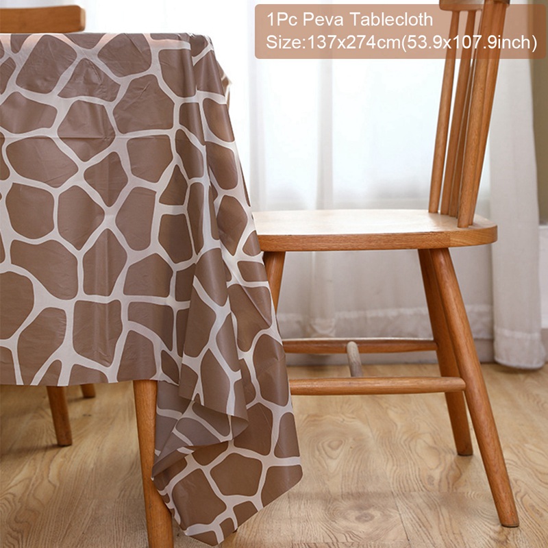 Dier Patroon Wegwerp Servies Decor Jungle Safari Party Leopard Ballon Verjaardag Party Decor Kids Jungle Feestartikelen: tablecloth style 2
