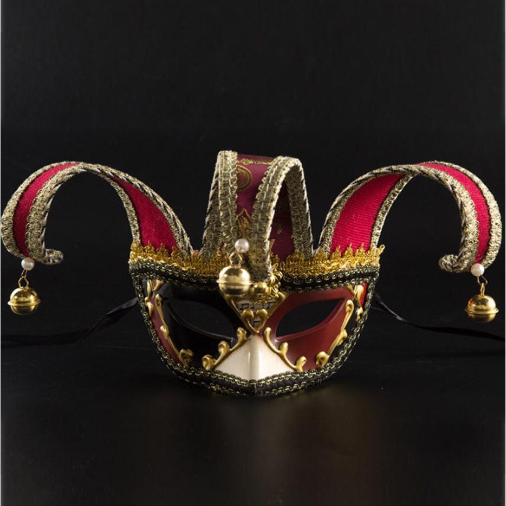 Maskerade ball maske for kvinner/menn musikalsk venetiansk festmaske halloween/bryllups mardi gras maske  a1: Rød
