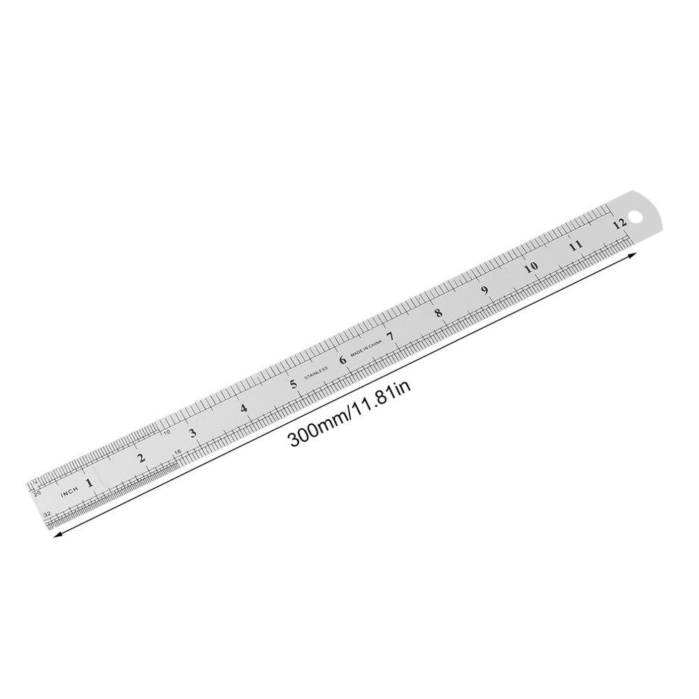 Stainless Steel Metal Ruler 30CM Straight Ruler Measurement Double Sided for Sewing Foot Sewing & School Stationery