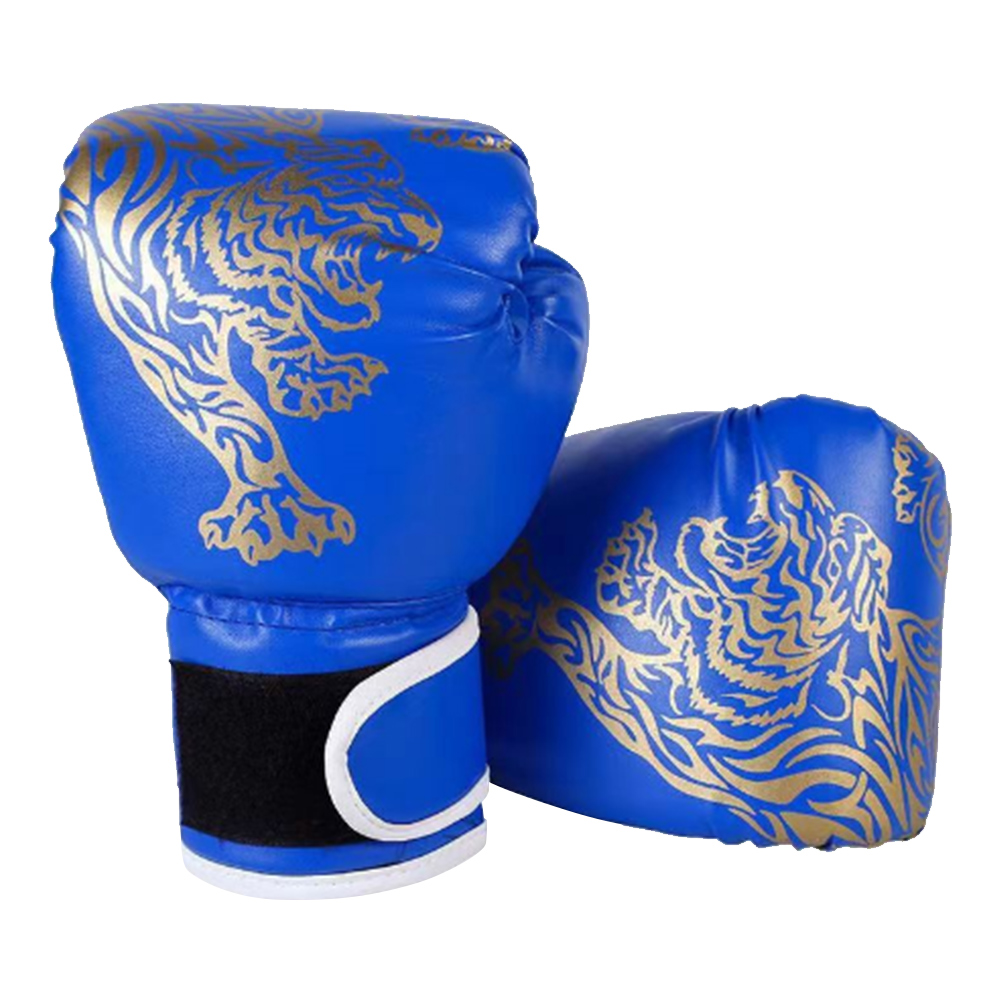 Box handschuhe atmungsaktive Kickbox handschuhe Pu Leder profession elle Box handschuhe Kampf Taekwondo Handschuhe für das Training Sandsack: Blau / 9.5 inches