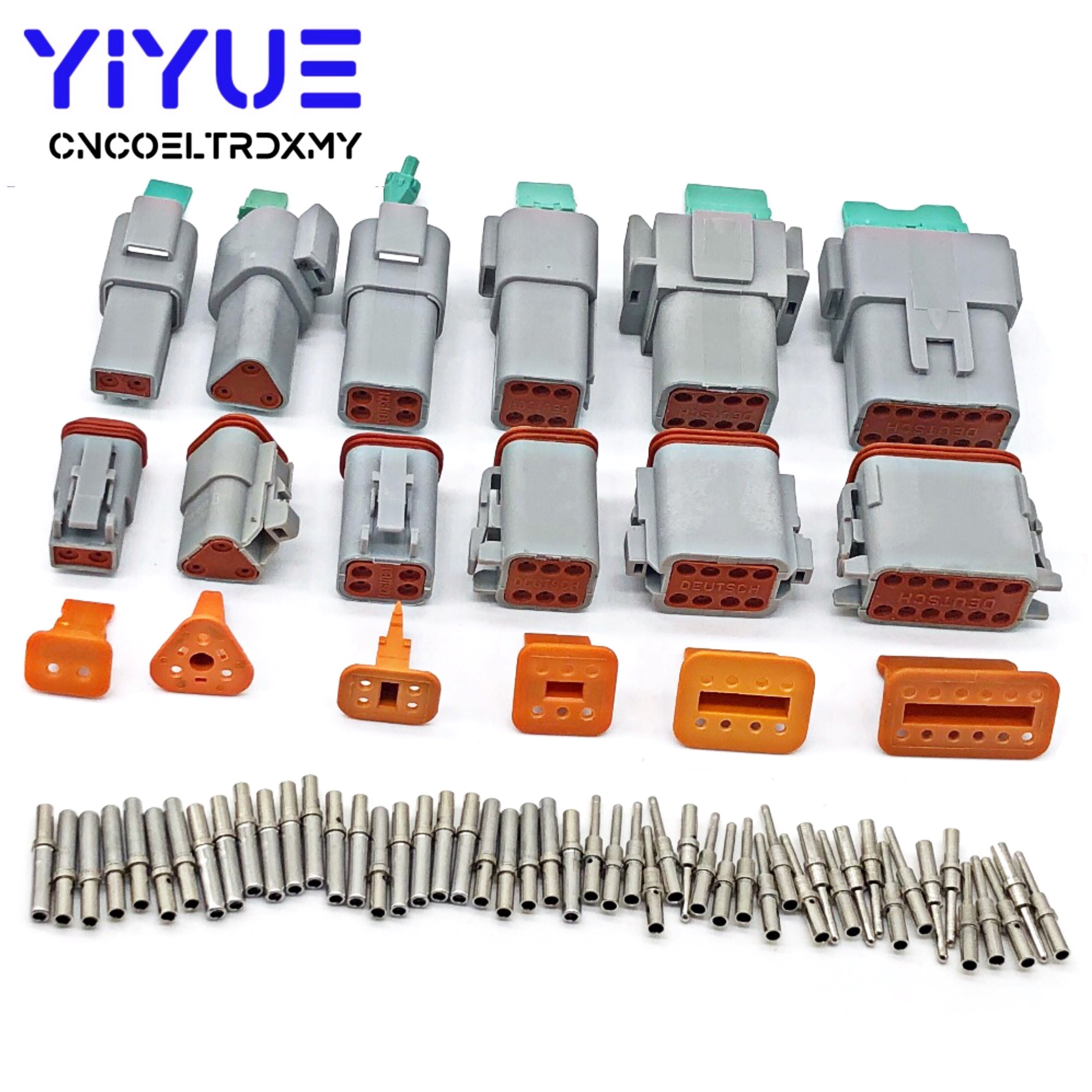 Deutsch DT 2-12 mit Solide Pins Wasserdichte Elektrische Draht Stecker stecker Kit DT06/DT04 2/3/4/6/8/12 Pin 22-16AWG