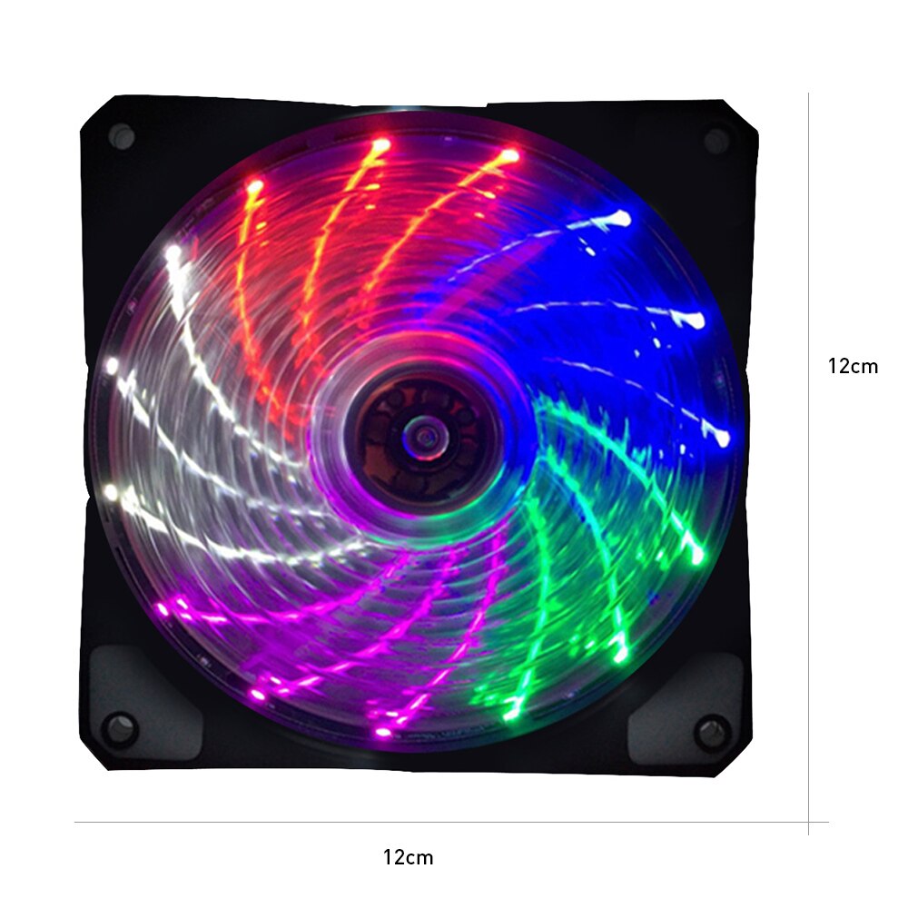 Cpu Koeler Fan 15 Leds Pc Computer Case Heatsink Mini Draagbare Ultra Mute Cooling Radiator Koelventilator Desktop Kantoor thuis: Multicolored