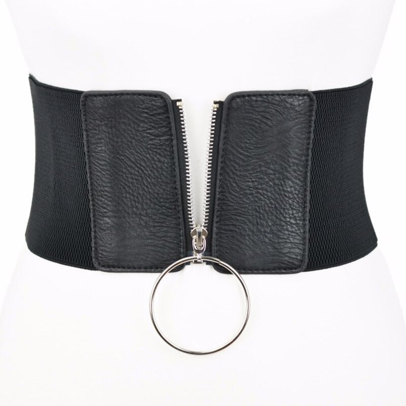 Korzetový opasok plus size ceinture femme elastické opasky pre ženy široké cummerbunds čierna pu koža strečový tvarovač pása cintos