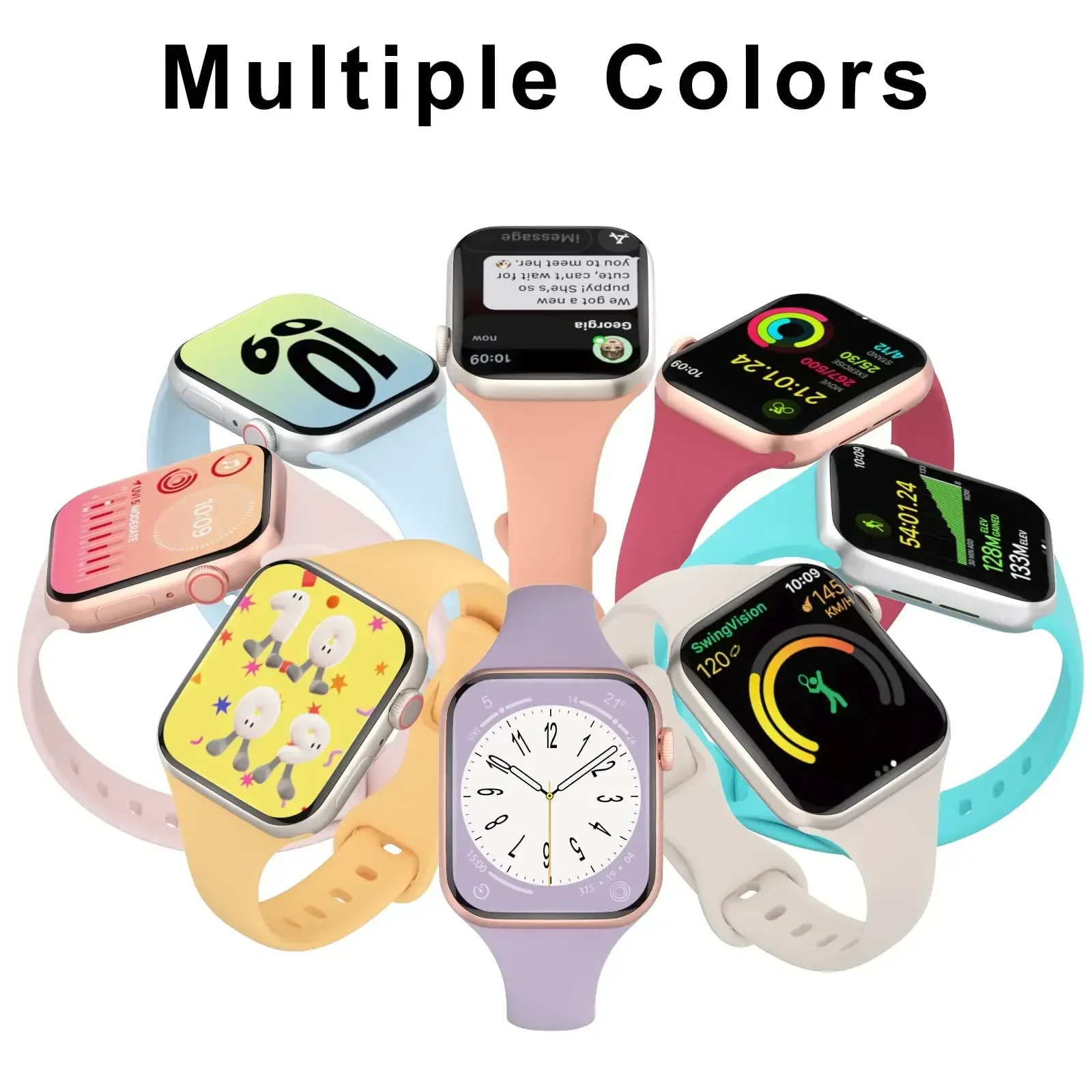 Dünnes Silikonarmband für Apfel Uhr 40 44 mm 45 mm 41 mm 38 mm 42 mm einfarbiges Armbinde für IWatch Serie 3 4 5 6 SE 7 8 9 10