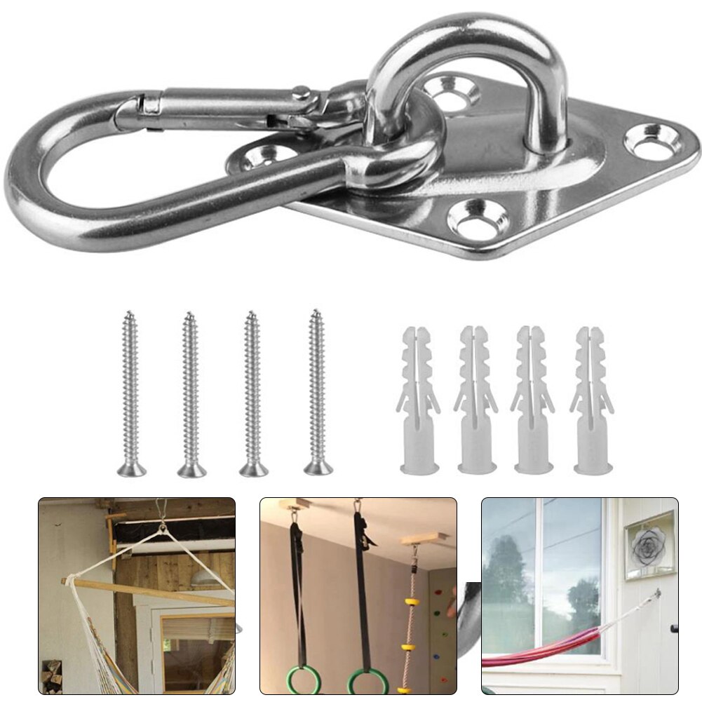 Suspension Ceiling Hooks Hangers Swivel Swing Bracket Hammock Stainless Steel Heavy Duty With Screws M8 M6 M5 Hammock Stand